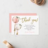 Carte De Correspondance Baby shower Girl merci (Devant/Arrière en situation)