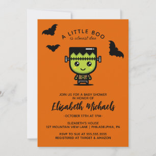 Carte De Correspondance Baby shower   Halloween Cute Frankenstein