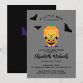 Carte De Correspondance Baby shower | Halloween Cute Lil' Citrouille (Devant / Derrière)