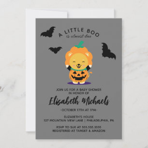 Carte De Correspondance Baby shower   Halloween Cute Lil' Citrouille
