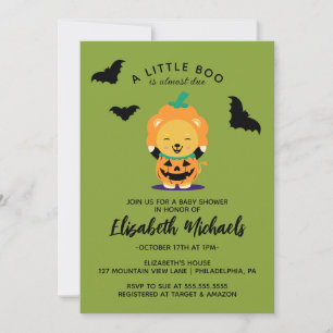 Carte De Correspondance Baby shower   Halloween Cute Lil' Citrouille