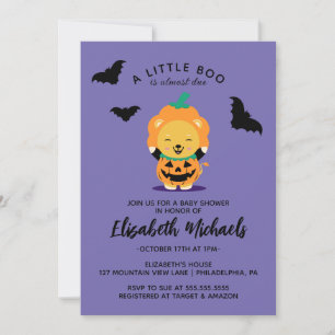 Carte De Correspondance Baby shower Halloween Cute Lil' Citrouille