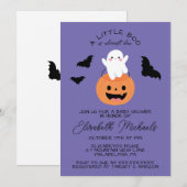 Carte De Correspondance Baby shower | Halloween Lil' Boo Ghost (Devant / Derrière)