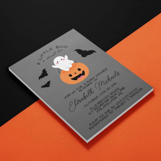 Carte De Correspondance BABY SHOWER | Halloween Lil' Boo Ghost