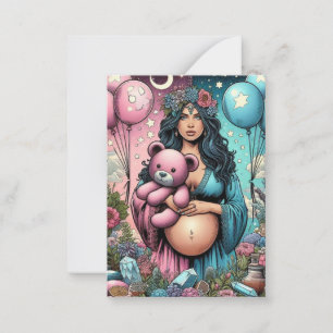Carte De Correspondance Baby shower magique Révélation de genre