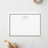 Carte De Correspondance Baby shower Merci plat (Devant/Arrière en situation)