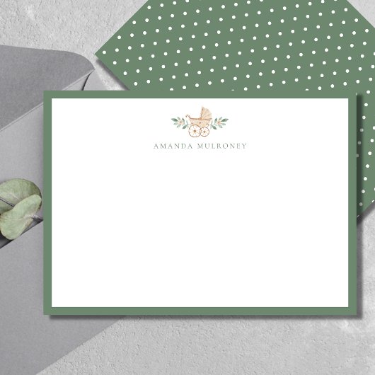 Carte De Correspondance Baby shower Merci plat