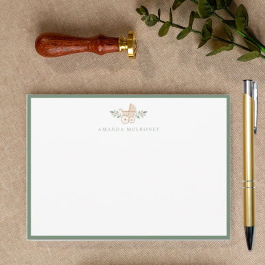 Carte De Correspondance Baby shower Merci plat