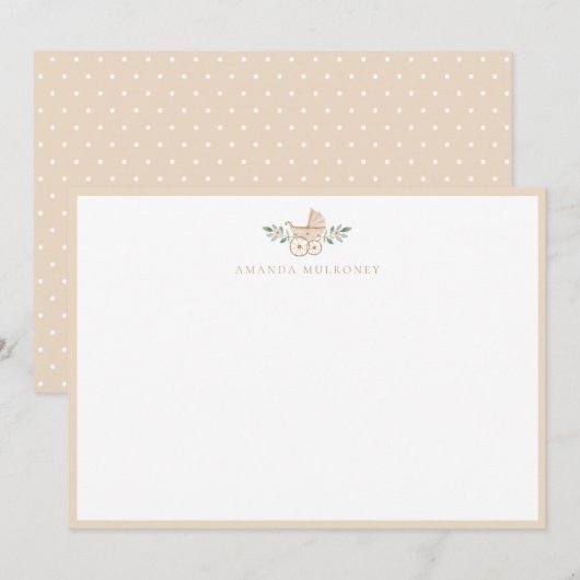 Carte De Correspondance Baby shower Merci plat (Devant / Derrière)