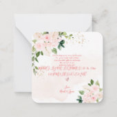 Carte De Correspondance Baby shower Merci rose pâle (Dos)