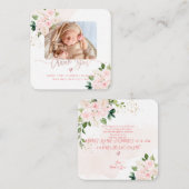 Carte De Correspondance Baby shower Merci rose pâle (Devant / Derrière)