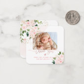 Carte De Correspondance Baby shower Merci rose pâle (Devant/Arrière en situation)