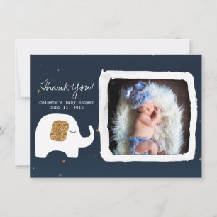 Carte De Correspondance Baby shower photo Twinkle Little Star Merci