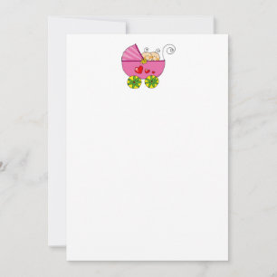 Carte De Correspondance Baby shower pour des jumeaux (jumelles de fille)