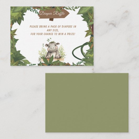 Carte De Correspondance Baby shower Safari Hippo Refroidisseur Boîtier (Devant / Derrière)