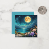 Carte De Correspondance Baie de l'océan fleuri clair de lune (Devant/Arrière en situation)