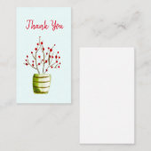 Carte De Correspondance Baies rouges aquarelle Noël (Devant / Derrière)