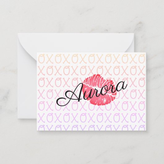 Carte De Correspondance Baiser XOXO (Devant)