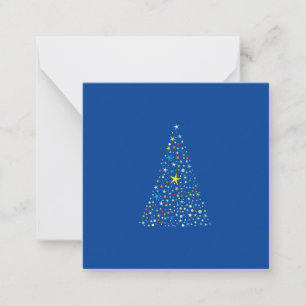 Carte De Correspondance Balancé Bleu Arbre de Noël Étoiles Composition
