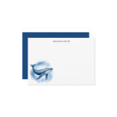 Carte De Correspondance Baleine bleue céleste (Devant/Arrière en situation)