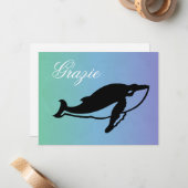 Carte De Correspondance Baleine sur le Merci italien (Devant/Arrière en situation)