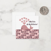 Carte De Correspondance Baleine Tu Es Ma Valentine (Devant/Arrière en situation)