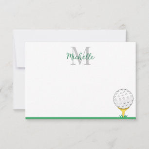 Carte De Correspondance Balle de golf monogramme personnalisé simple 