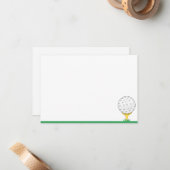 Carte De Correspondance Balle de Golf Simple Vierge (Devant/Arrière en situation)