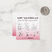 Carte De Correspondance Ballerina Elephant Danse Classe Valentine (Devant/Arrière en situation)