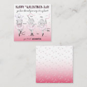 Carte De Correspondance Ballerina Elephant Danse Classe Valentine (Devant / Derrière)