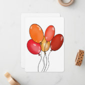 Carte De Correspondance Ballons - ambiance joyeuse (Devant/Arrière en situation)