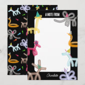 Carte De Correspondance Balloon Animals Kids Party Theme (Devant / Derrière)