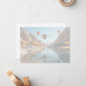 Carte De Correspondance Balloon Canyon Scene Flat Note Card (Devant/Arrière en situation)