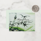 Carte De Correspondance Bambou Chinois En Style Peinture (Devant/Arrière en situation)