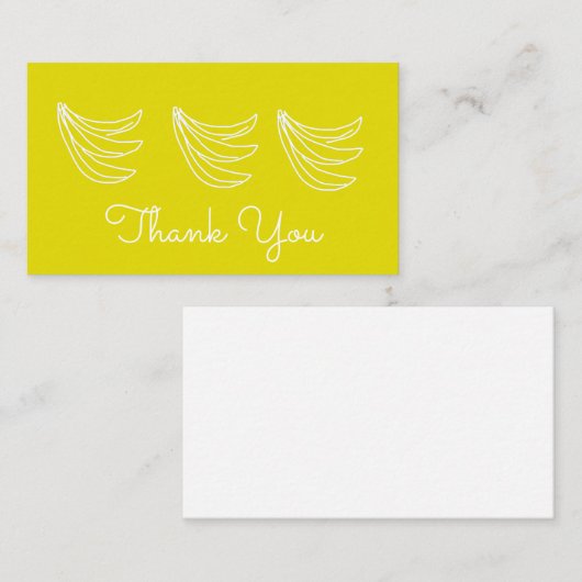 Carte De Correspondance Banane heureuse jaune funky (Devant / Derrière)