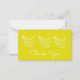 Carte De Correspondance Banane heureuse jaune funky
