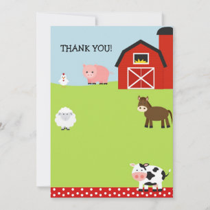 Carte De Correspondance Barn Farm Barnyard Merci Notes