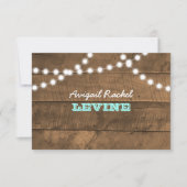 Carte De Correspondance Barnwood Lights Turquoise Bat mitzvah Note Card (Devant)