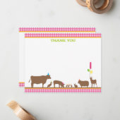 Carte De Correspondance Barnyard Flat Merci Note (Devant/Arrière en situation)