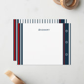 Carte De Correspondance Baseball Bar Mitzvah Merci (Devant/Arrière en situation)