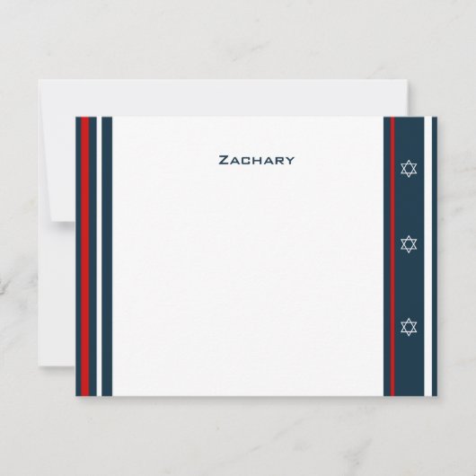 Carte De Correspondance Baseball Bar Mitzvah Merci (Devant)
