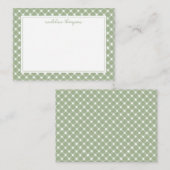 Carte De Correspondance Basic Gingham Sage Green Border (Devant / Derrière)