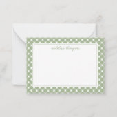 Carte De Correspondance Basic Gingham Sage Green Border (Devant)