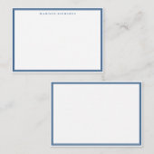 Carte De Correspondance Basic Light Navy Blue Border Personalized (Devant / Derrière)