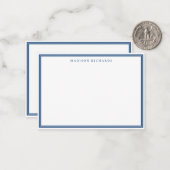 Carte De Correspondance Basic Light Navy Blue Border Personalized (Devant/Arrière en situation)