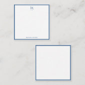 Carte De Correspondance Basic Monogram Navy Blue Border Personalized  (Devant / Derrière)