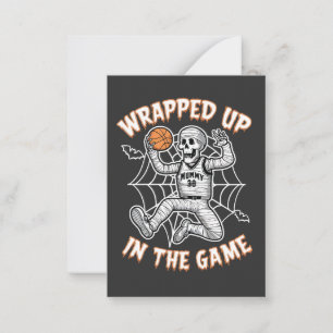Carte De Correspondance Basketball Halloween emmailloté dans le jeu