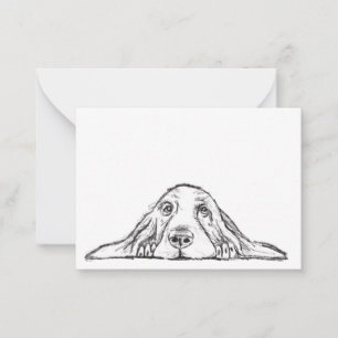 Carte De Correspondance basset blanc