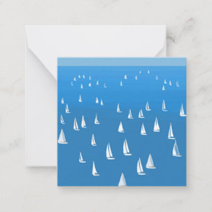 Carte De Correspondance Bateaux à voile en mer bleu profond - Regatta Bate