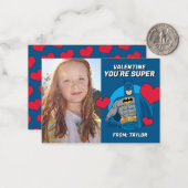 Carte De Correspondance Batman Coeurs | Bonne Saint-Valentin (Devant/Arrière en situation)